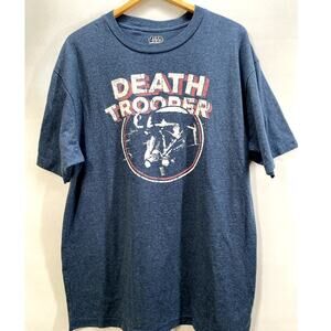 Star Wars Death Trooper Blue Gray Graphic T-Shirt Men’s Large 42-44 Chest